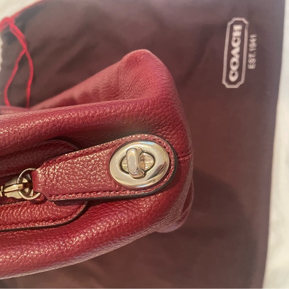 Coach Edie 31 Red Pebbled Leather Shoulder Bag
